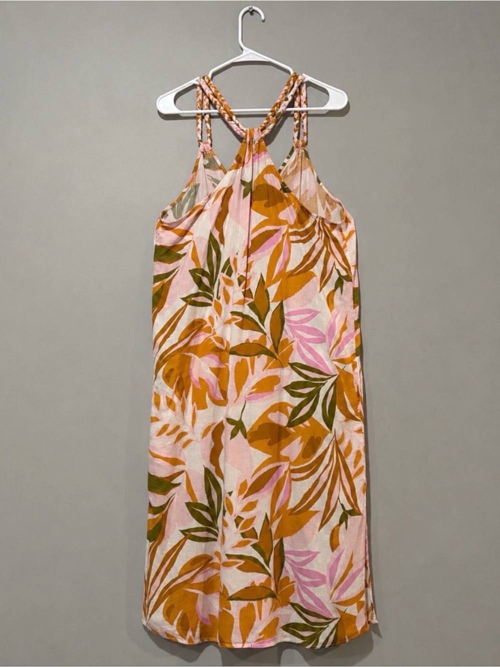 Anthropologie C&C California Tropical Print Linen Midi Dress Size M - Picture 7 of 10